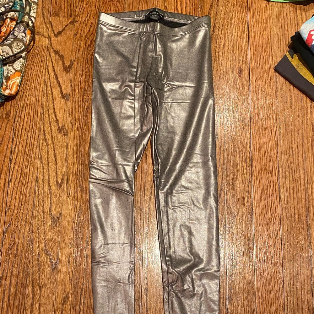 Forever 21 Metallic Silver Leggings
